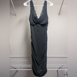 Express Grey Lace Detail Dress
